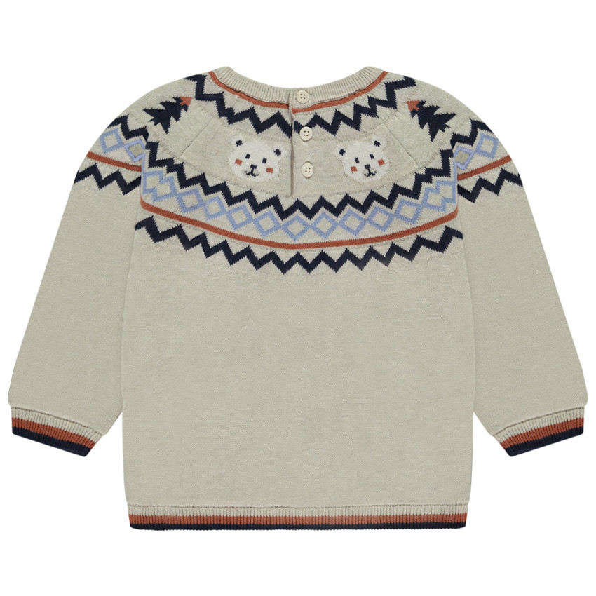 Pull forrado de terciopelo con motivos jacquard para bebé niño 