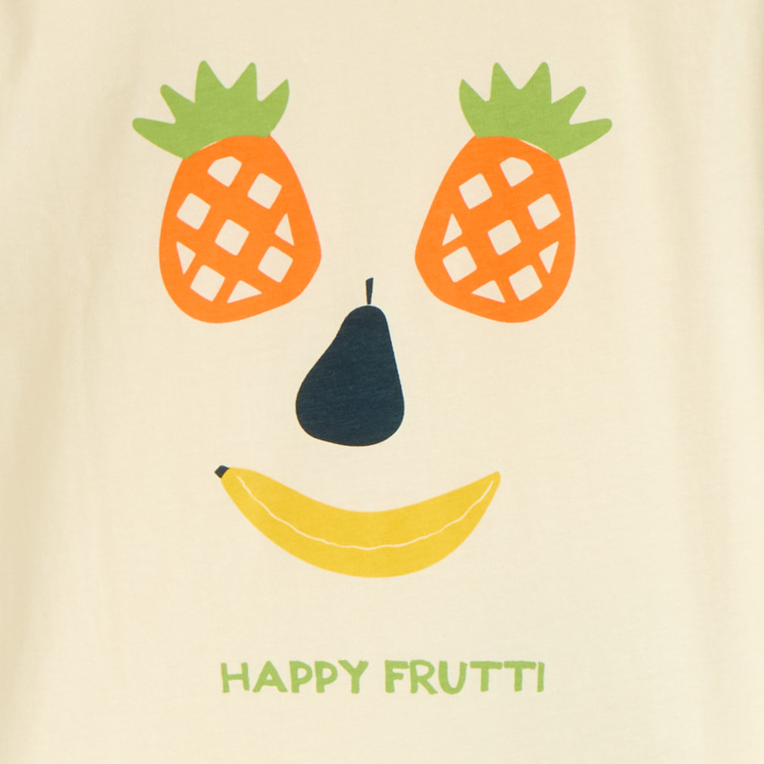 Conjunto de pijama de 2 piezas con camiseta + pantalones cortos estampados de piña para niño. 