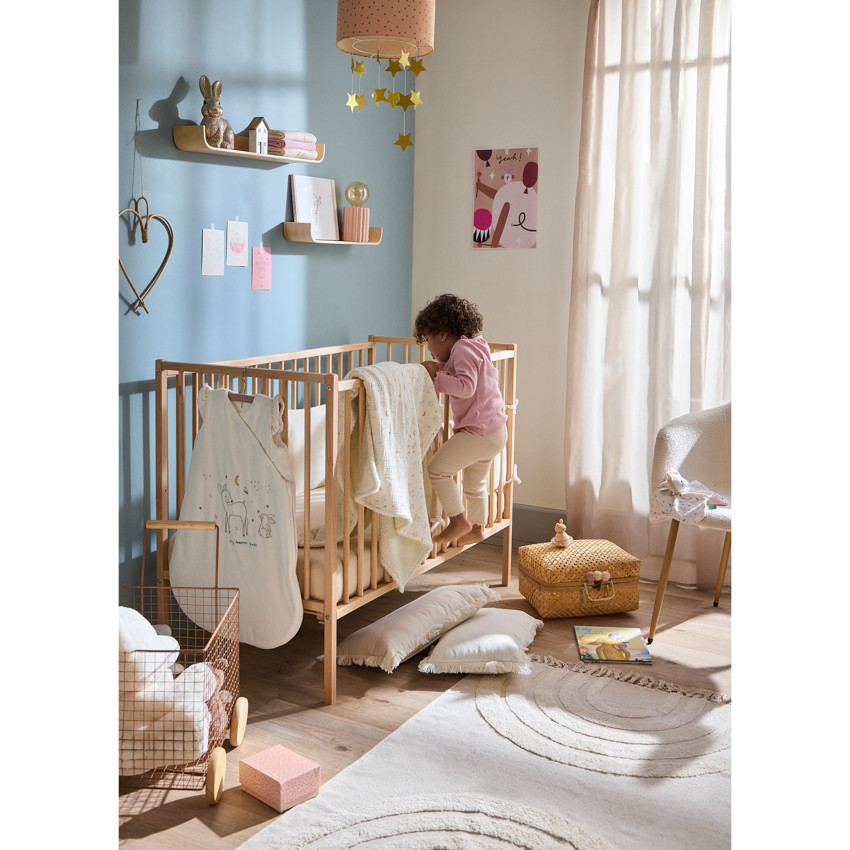 Cuna con barrotes Pocket 2.0 60 x 120 cm - Natural barnizado 
