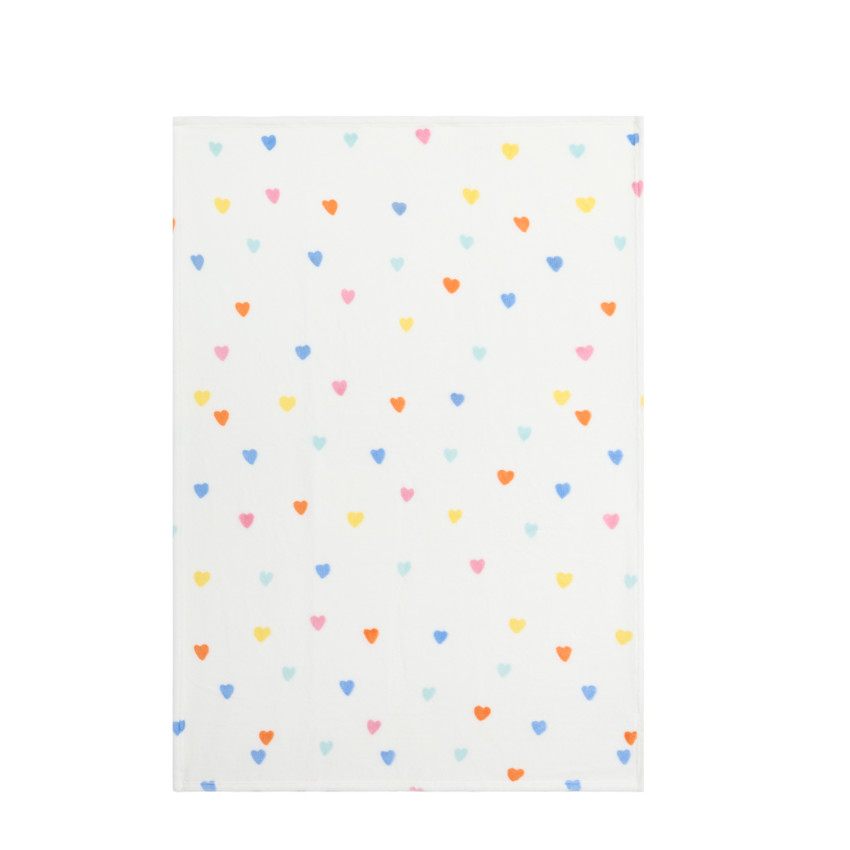 Manta de sherpa Corazones Multicolor - 80x110 cm 