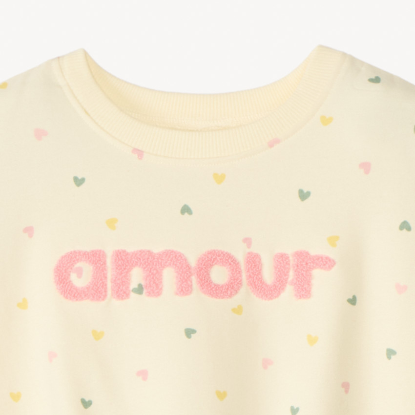 Conjunto de chándal de 2 piezas con corazones: sudadera + leggings para bebé niña 