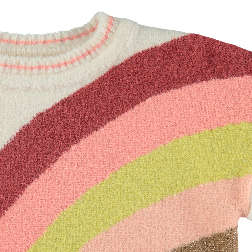 Pull en tricot motif arc-en-ciel brillant en jacquard  