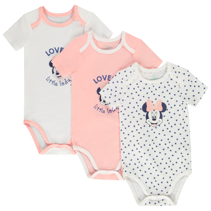 Pack de 3 bodies de jersey Minnie Disney para bebé niña  Additional Pack de 3 bodies de jersey Minnie Disney para bebé niña