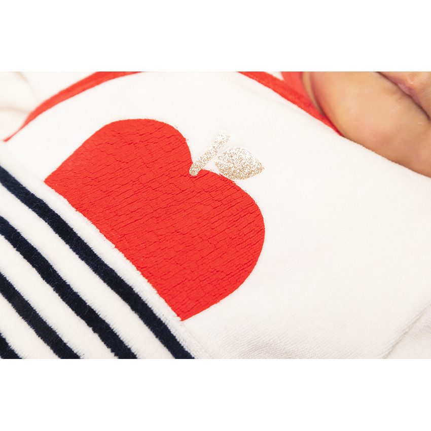 Pack de 3 peleles de terciopelo con estampado de manzanas para bebé niña 