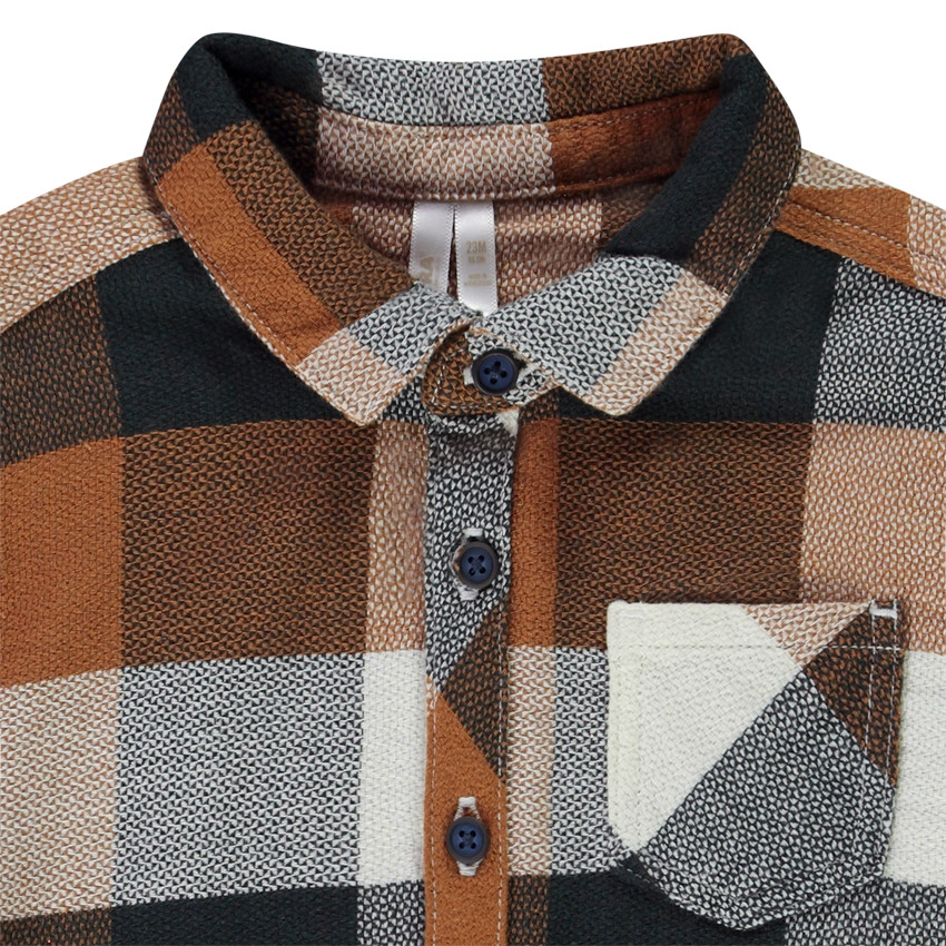 Camisa de cuadros de manga larga para bebé niño 