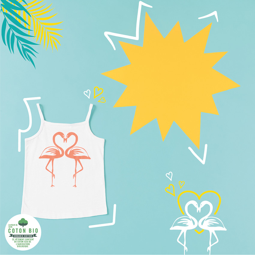 Camiseta de tirantes algodón orgánico print flamencos 