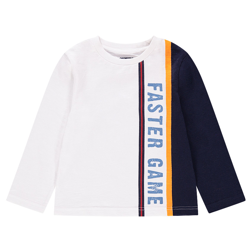 Camiseta de manga larga con bandas que contrastan e inscripción  Additional Camiseta de manga larga con bandas que contrastan e inscripción