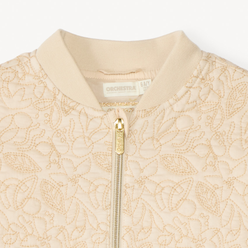 Cazadora de tela con costuras decorativas para niña 