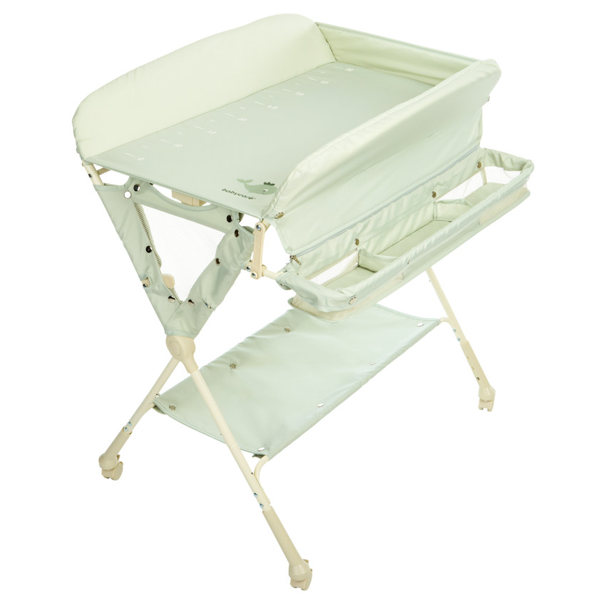 Mesa cambiadora plegable de tela con talla verde 