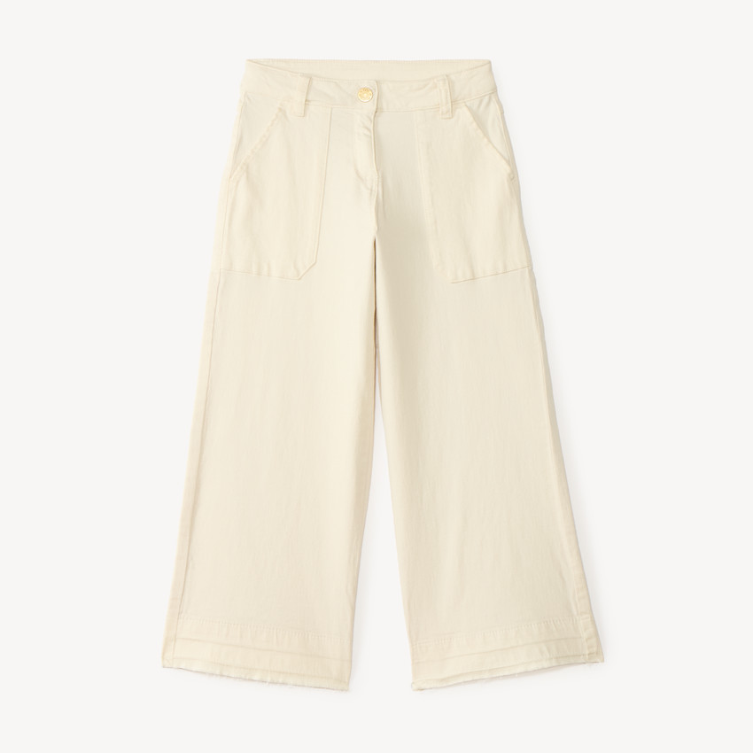 Pantalón vaquero de corte amplio y recto para niña 