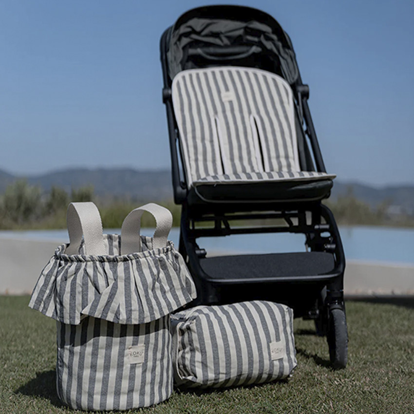 Bolso carrito Basket Stripe - Gris 