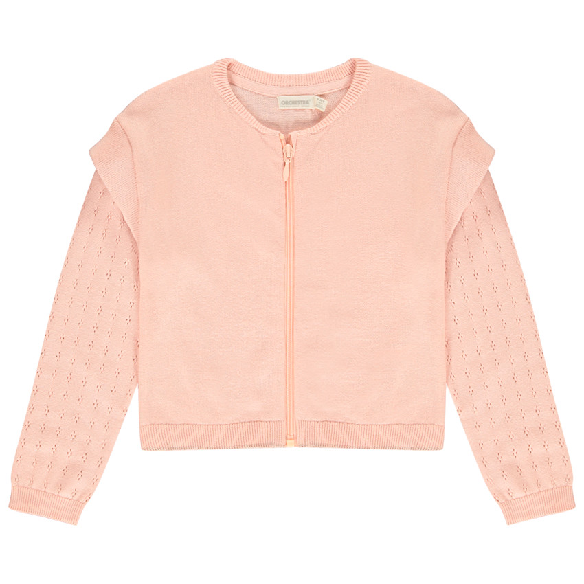 Chaqueta de punto detalles calados 