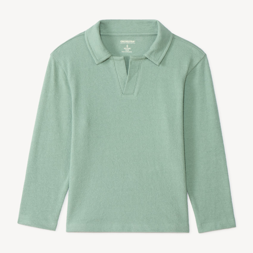 Polo de manga larga liso para niño 