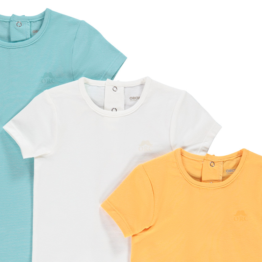 Pack de 3 bodies de manga corta de algodón para bebé niño 