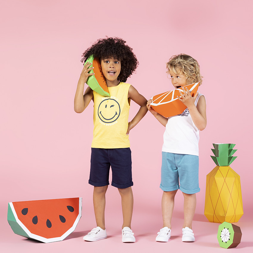 Camiseta sin mangas estampado Smiley  