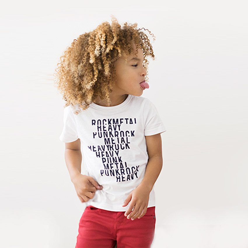 Camiseta de manga corta de punto con texto estampado 