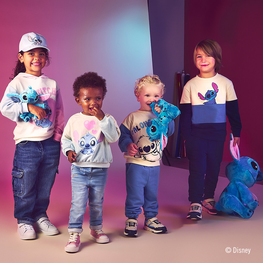 Sudadera con capucha efecto color block Stitch Disney para niña 