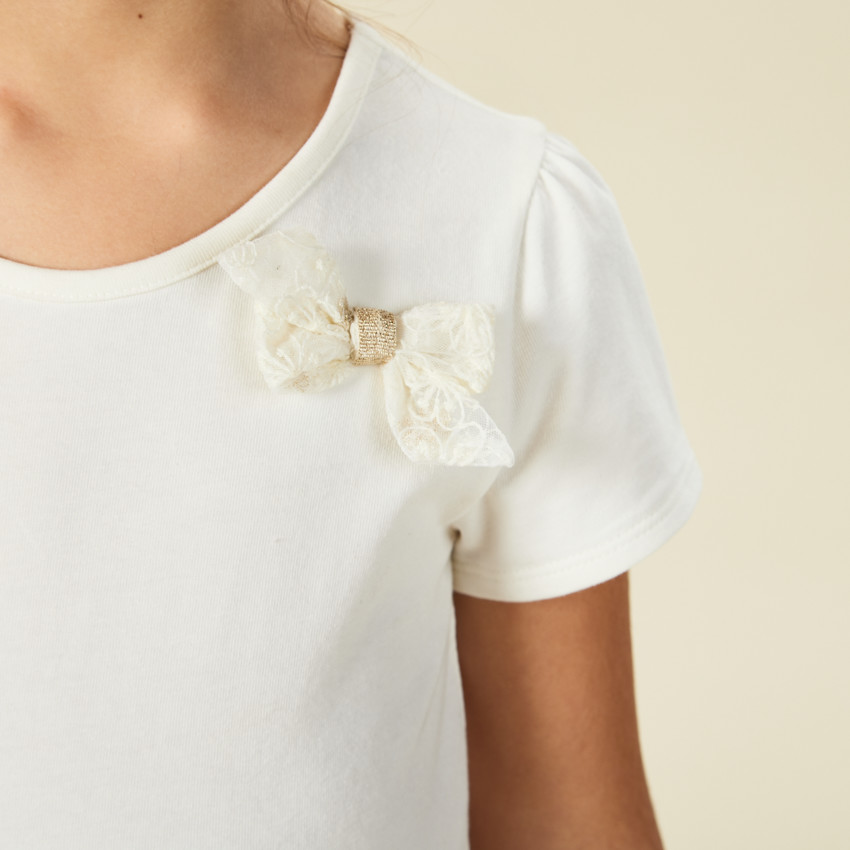 Vestido de ceremonia de manga corta efecto 2 en 1 de tul bordado para niña  Additional Vestido de ceremonia de manga corta efecto 2 en 1 de tul bordado para niña