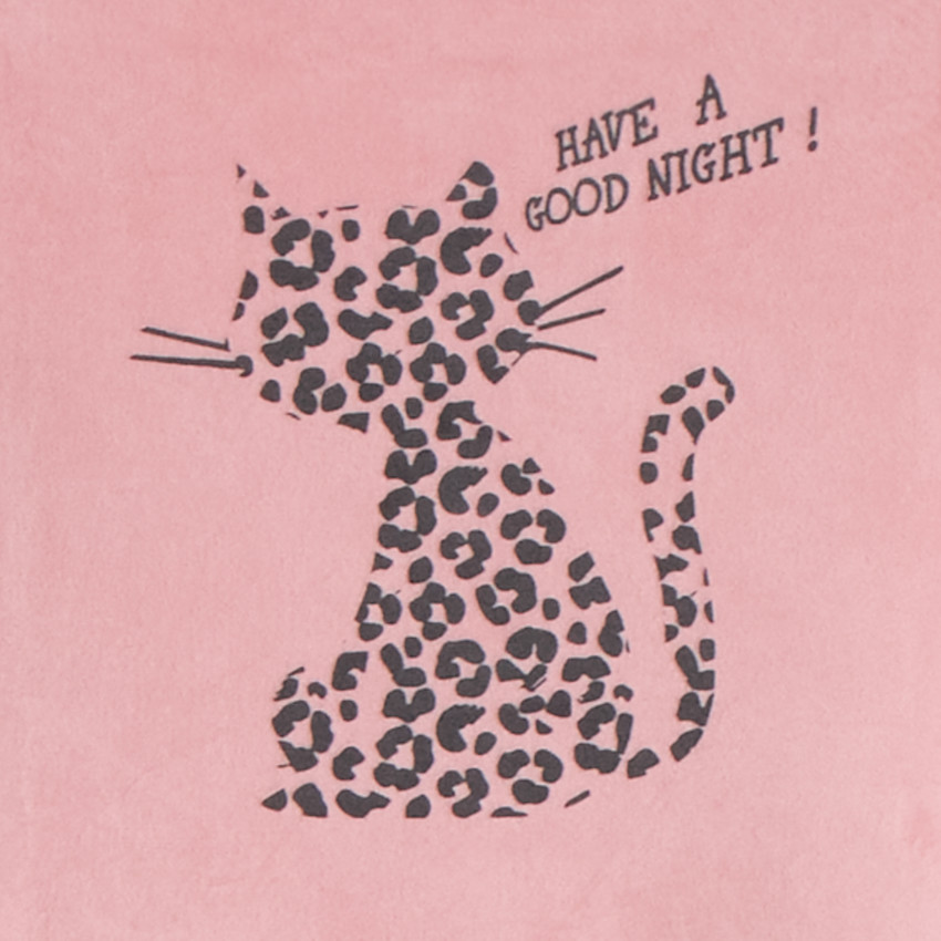 Set pyjama 2 pièces uni rose en micropolaire pour fille  