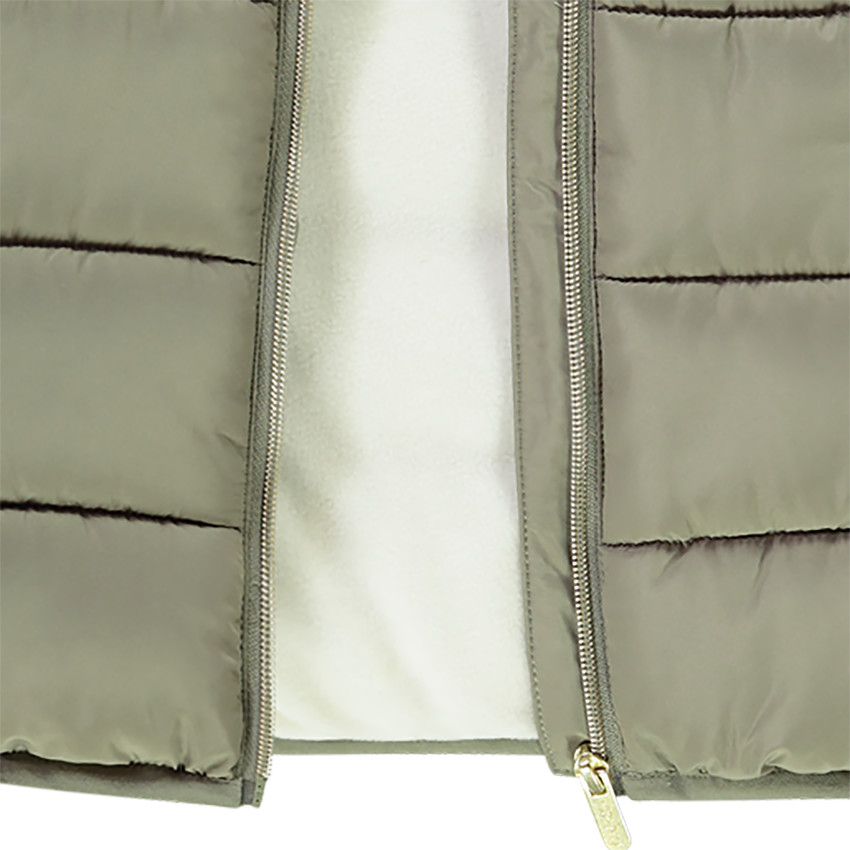 Plumífero con capucha y forro micropolar 