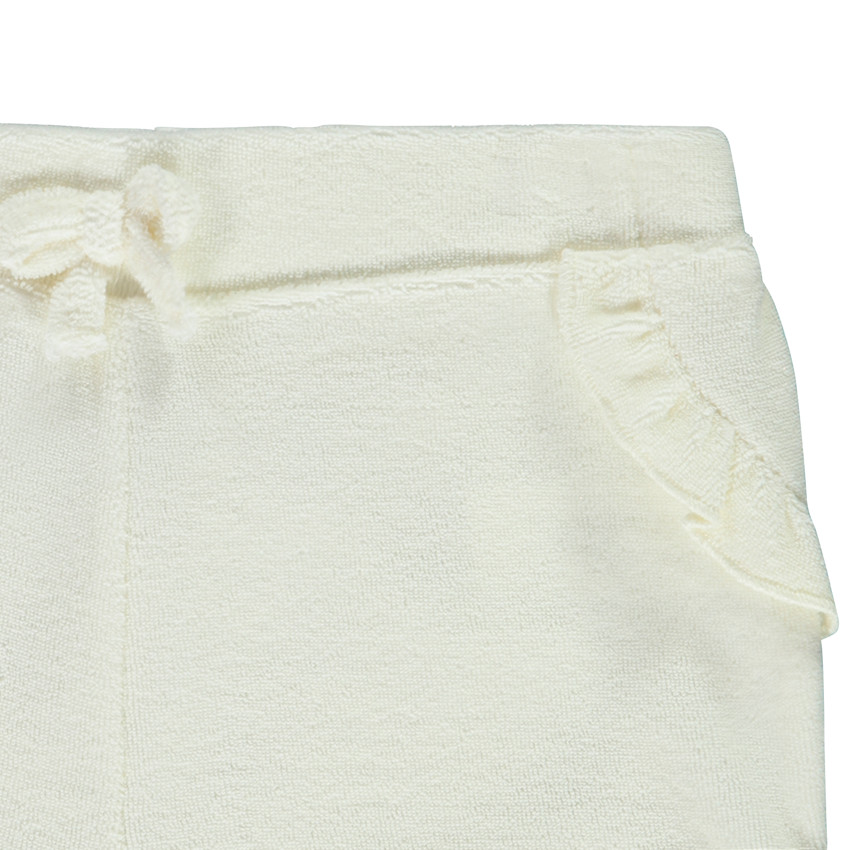 Short liso de rizo con volantes y lazo para bebé niña 