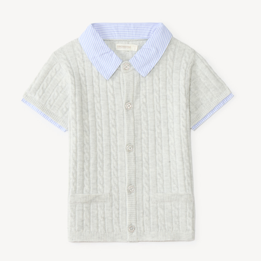 Gilet de niña sin mangas con insertos de camisa 