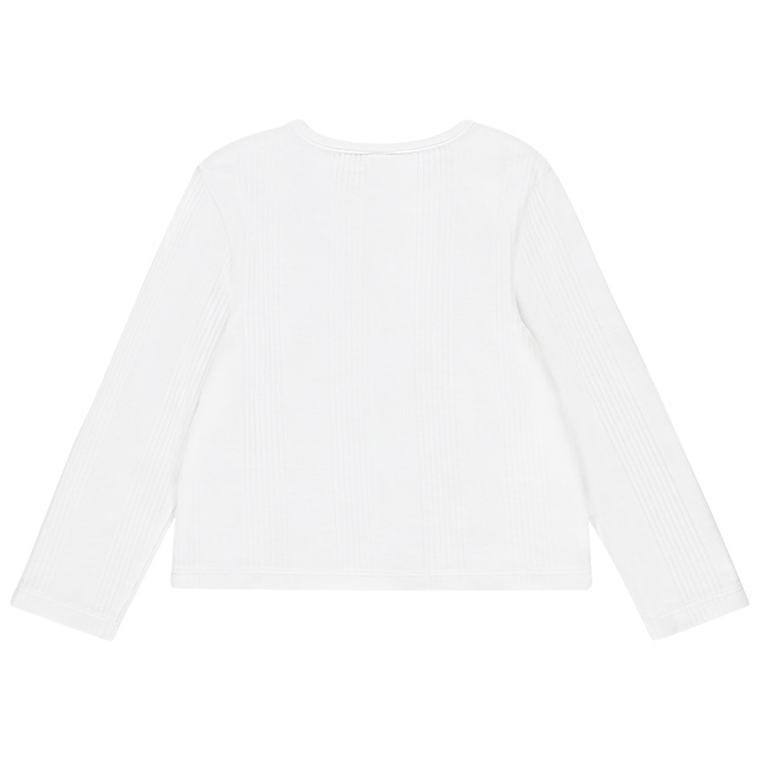 Chaleco de punto acanalado con flores bordadas para bebé niña 