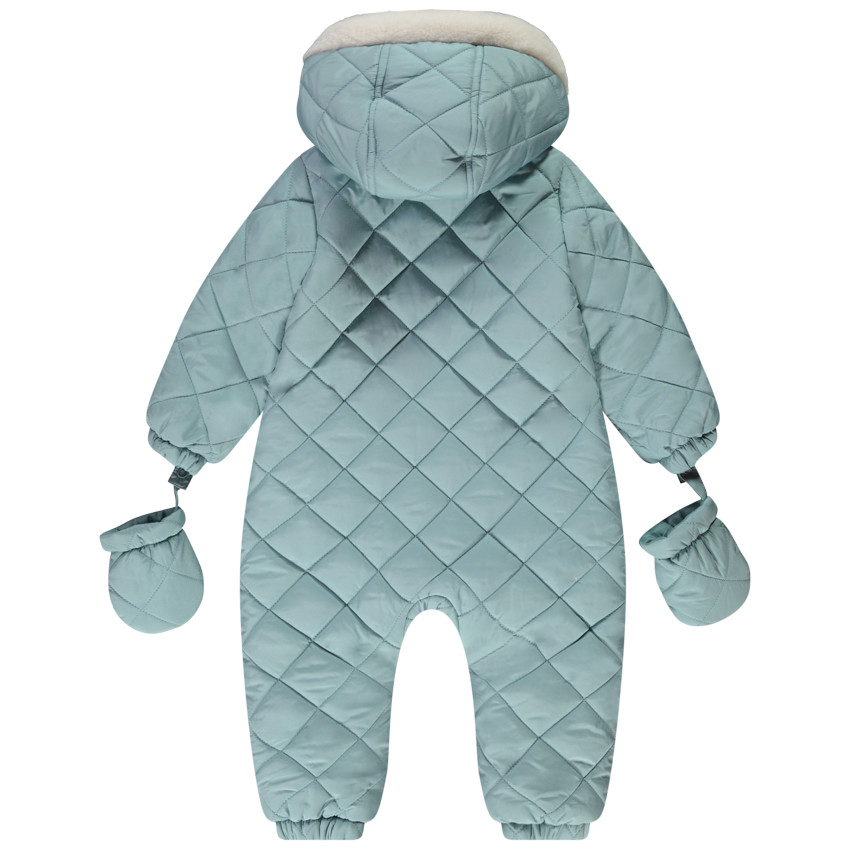 Pelele acolchado a cuadros para bebé niño con acabados diferentes según la edad 