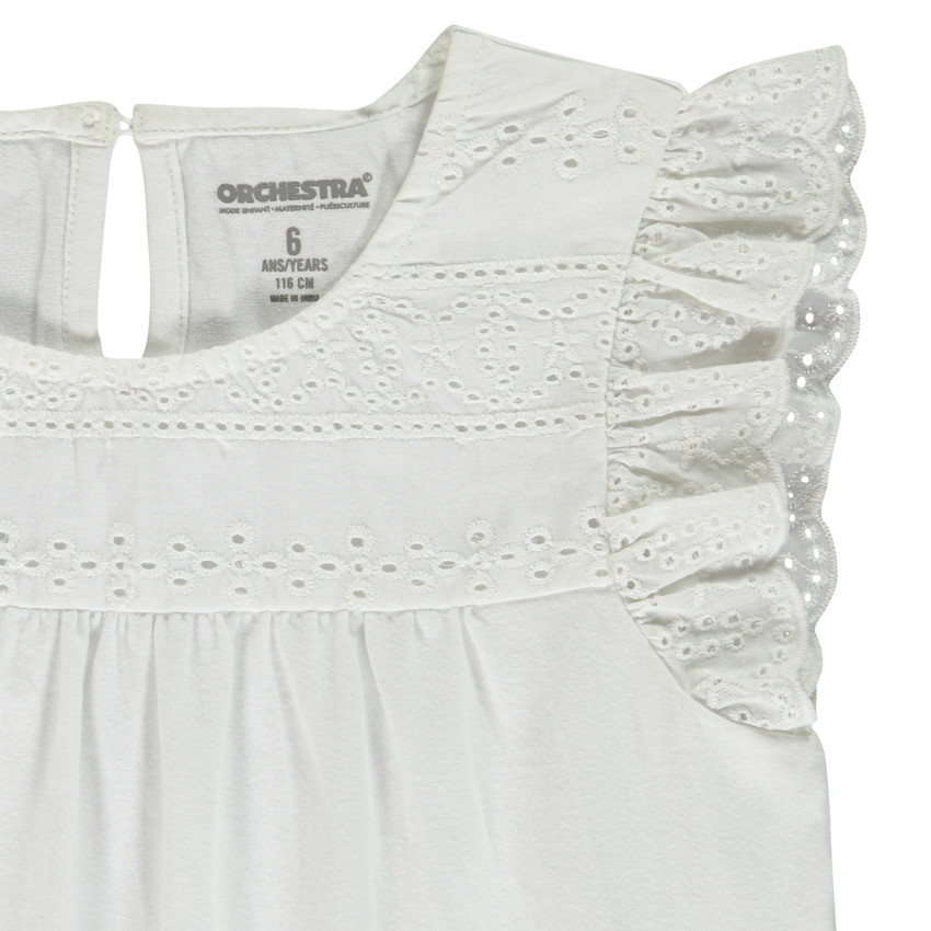Camiseta manga corta con bordado inglés para niña  Additional Camiseta manga corta con bordado inglés para niña