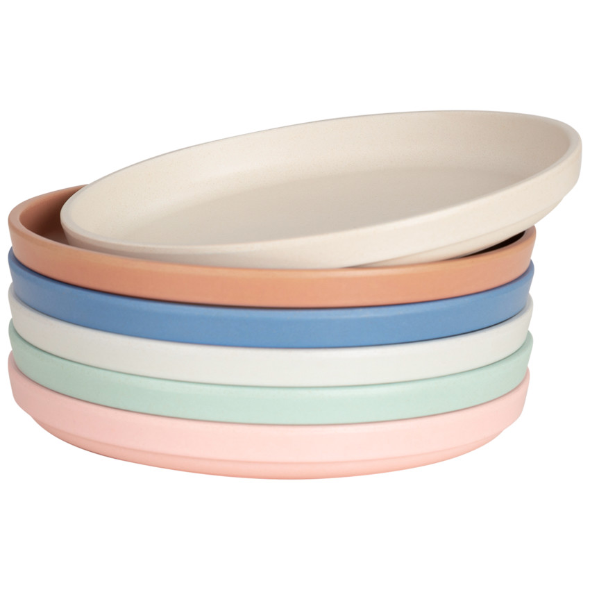 Plato redondo de bambú - Rosa 