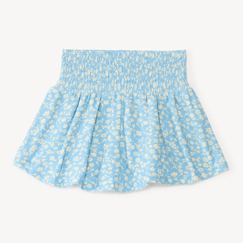 Falda-pantalón con cintura fruncida y estampado de flores para niña 