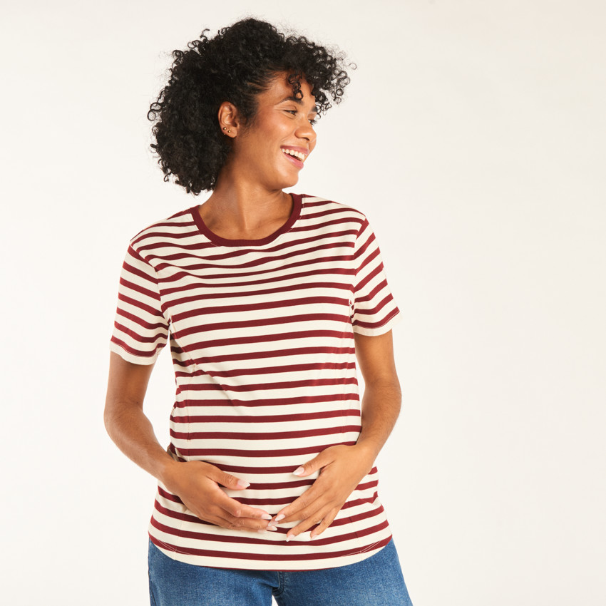 Camiseta de manga corta de lactancia para mujer 