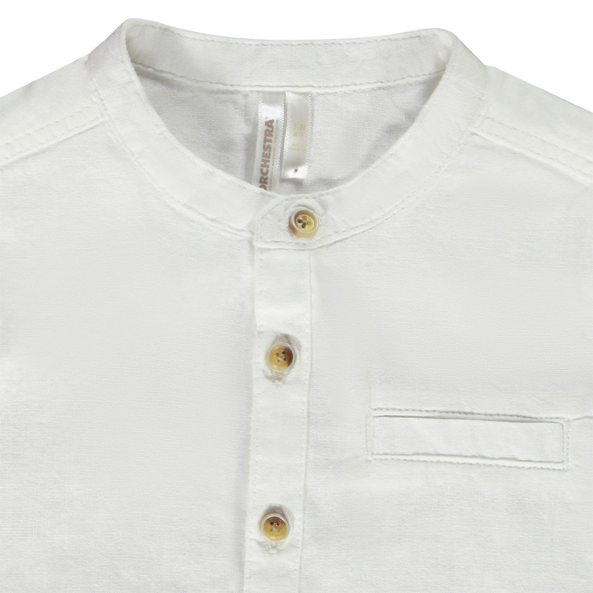 Chemise manches courtes à col mao pour bébé garçon 