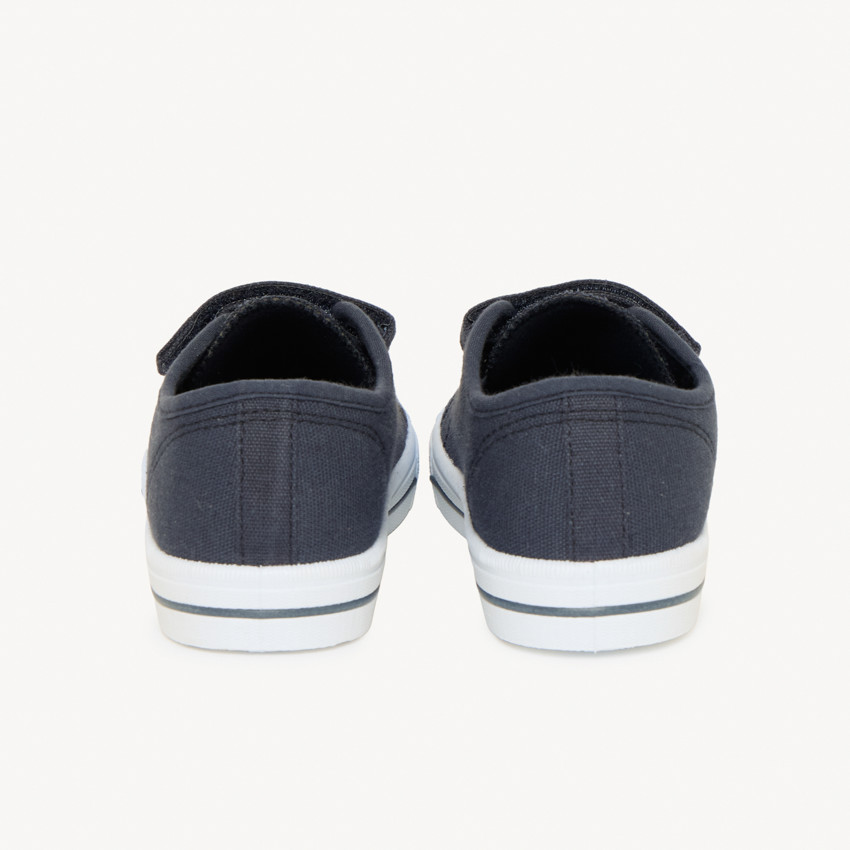 Zapatillas bajas de tela con cordones elásticos y velcro para bebé niño 