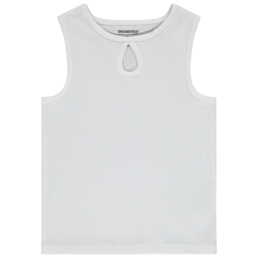 Camiseta sin mangas canalé con abertura niña 