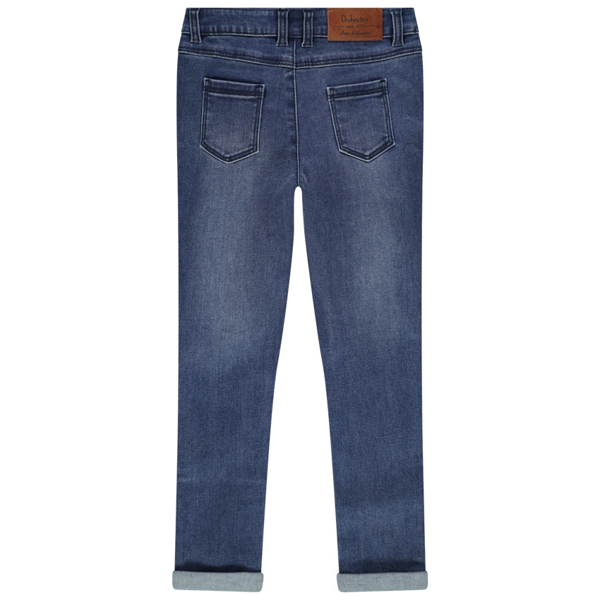 Jeans skinny efecto desgastado de denim para niña 