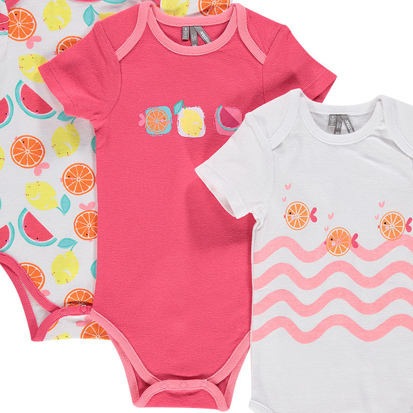 Lote de 5 bodies de fantasía con abertura adaptada a cada edad 