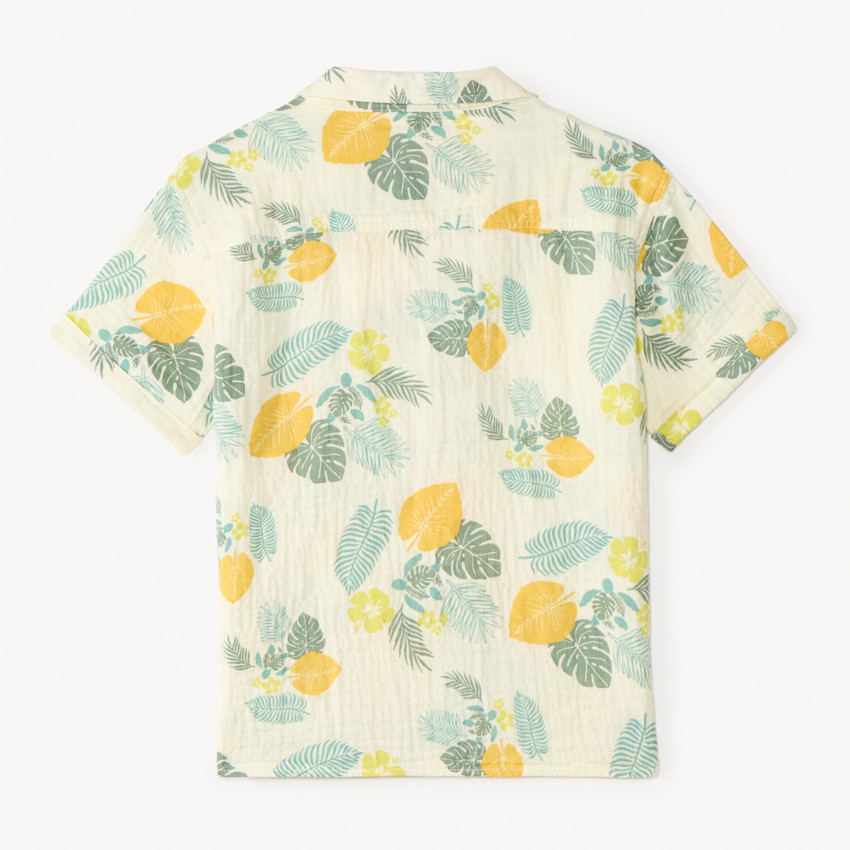 Camisa de manga corta con estampado tropical para niño 