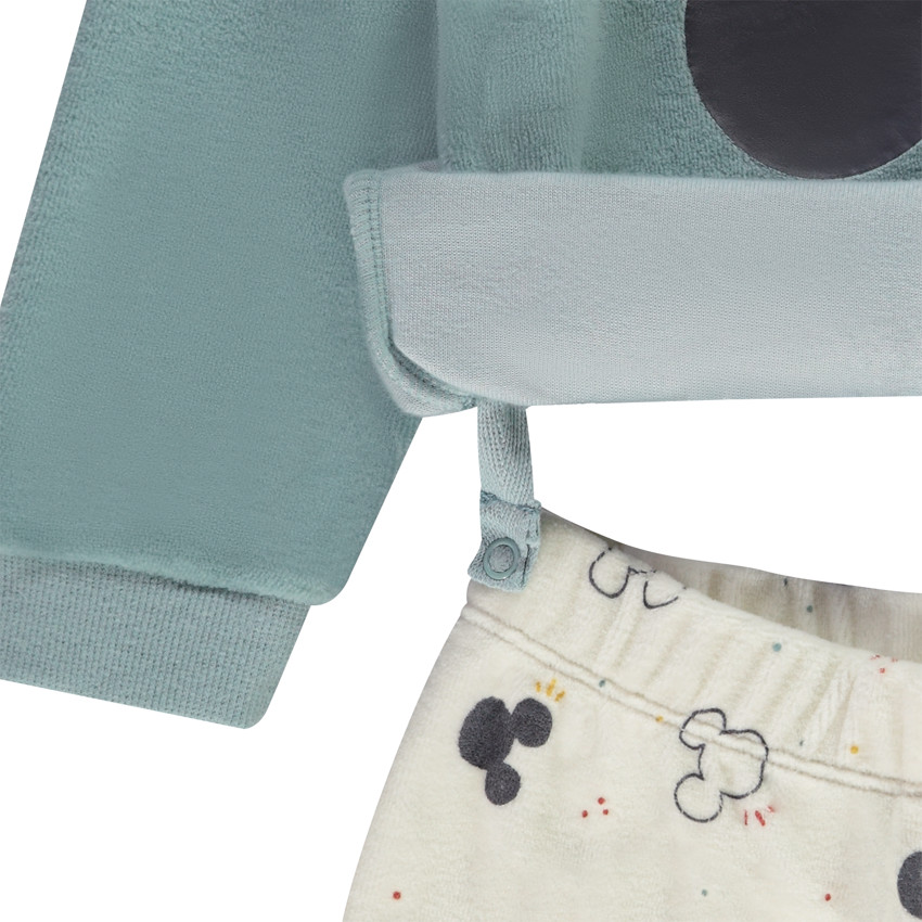 Pijama de 2 piezas en terciopelo con estampado de Mickey Mouse de Disney para bebé niño 