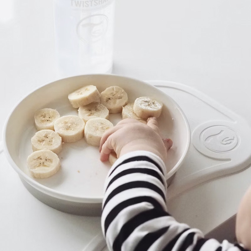 Set plateau Click Mat Mini + Assiette 6+ mois – Blanc  