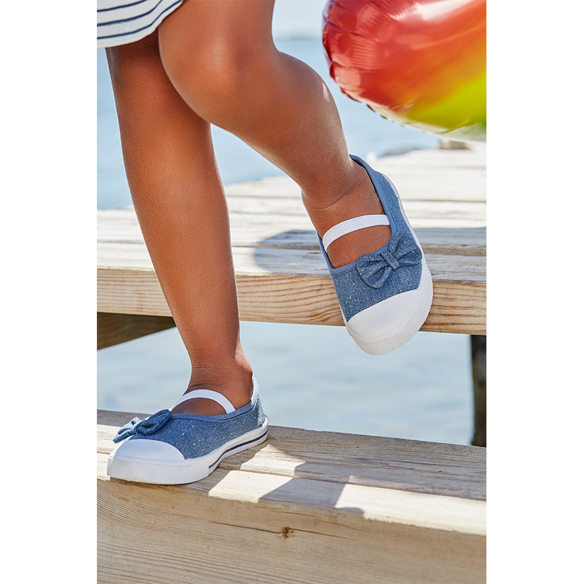 Zapatillas de lona elásticas con lazo para bebés del 28 al 35 