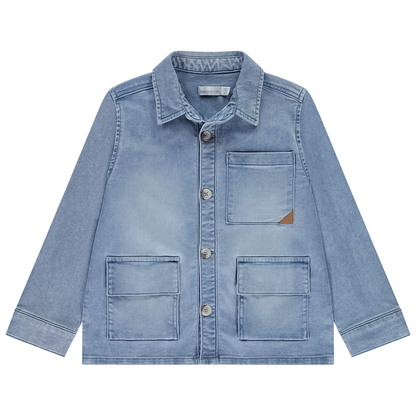 Camisa de mezclilla con bolsillos para niño 