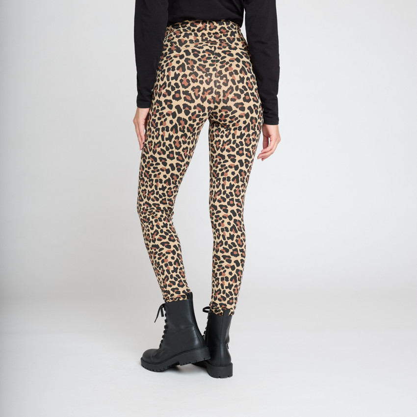 Leggings premamá con banda alta y estampado moteado de leopardo 