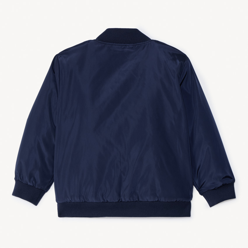 Blouson en toile bleu marine à col teddy pour garçon  