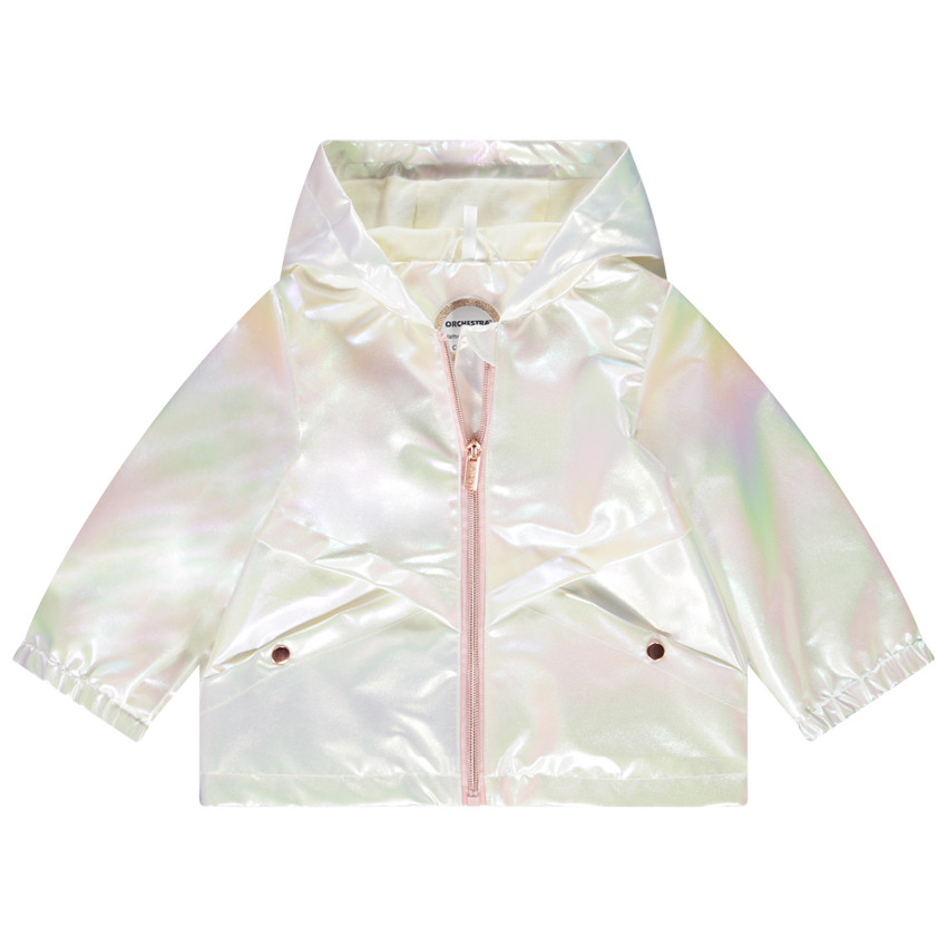 Cortavientos nacarado efecto iridiscente para bebé niña 