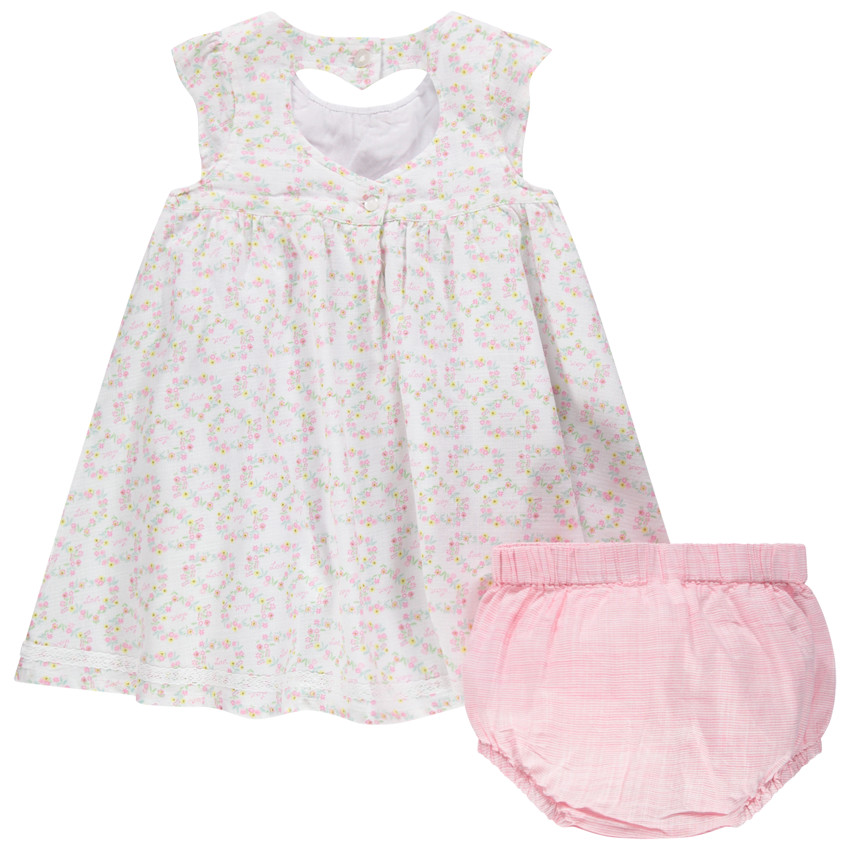 Conjunto con Vestido de flores y bloomer de rayas  Additional Conjunto con Vestido de flores y bloomer de rayas