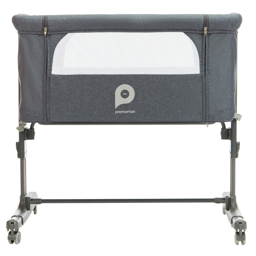 Cuna de colecho a ruedas Bisoo gris 