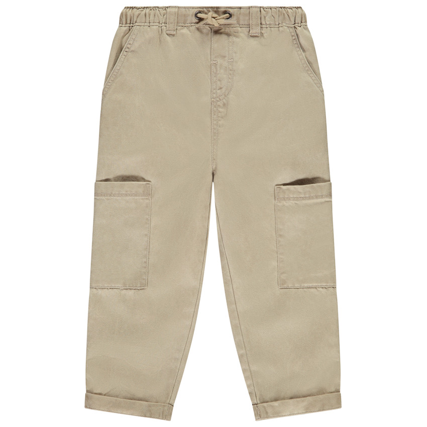 Pantalón recto liso con bolsillos laterales para bebé niño 