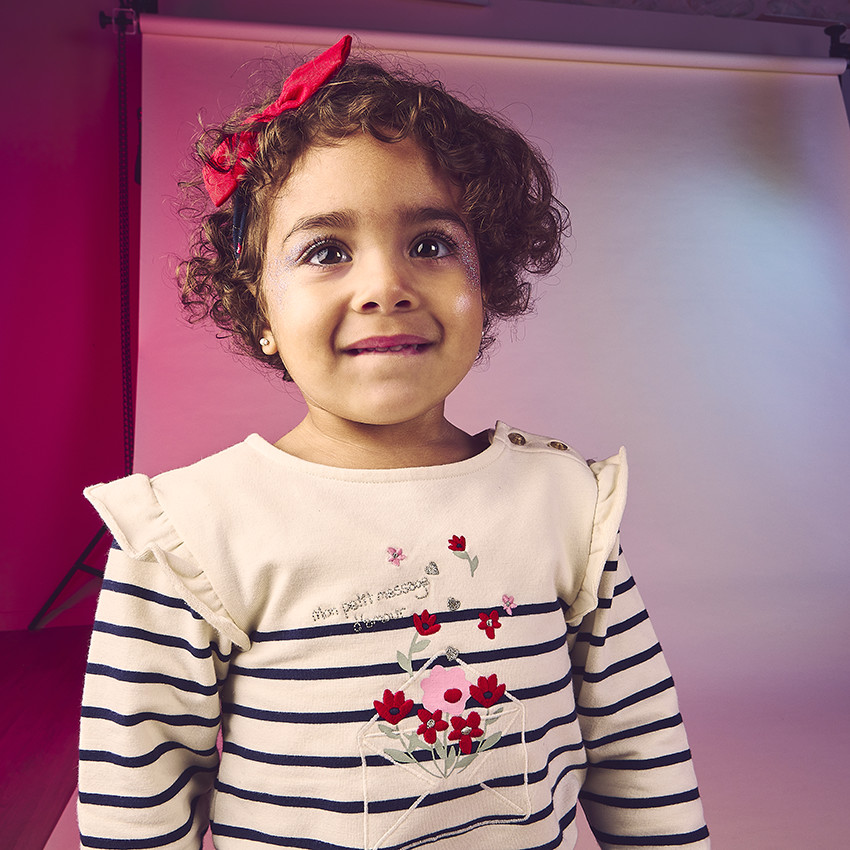 Camiseta de manga larga con estampado marinero para bebé niña 