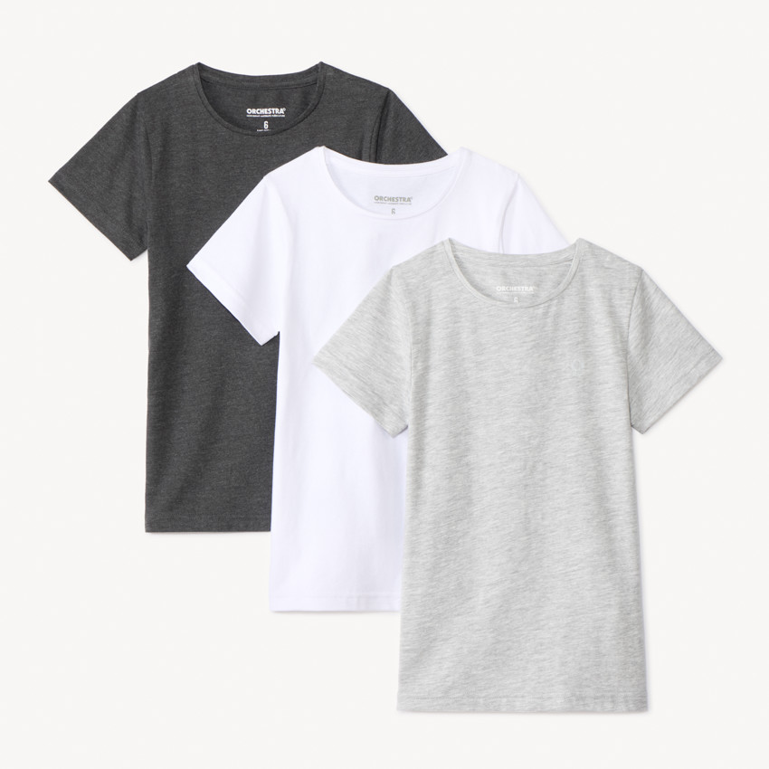 Pack de 3 bodies de manga corta lisos para niño 